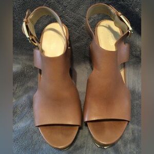 Leather Michael Kors Wedge Sandals